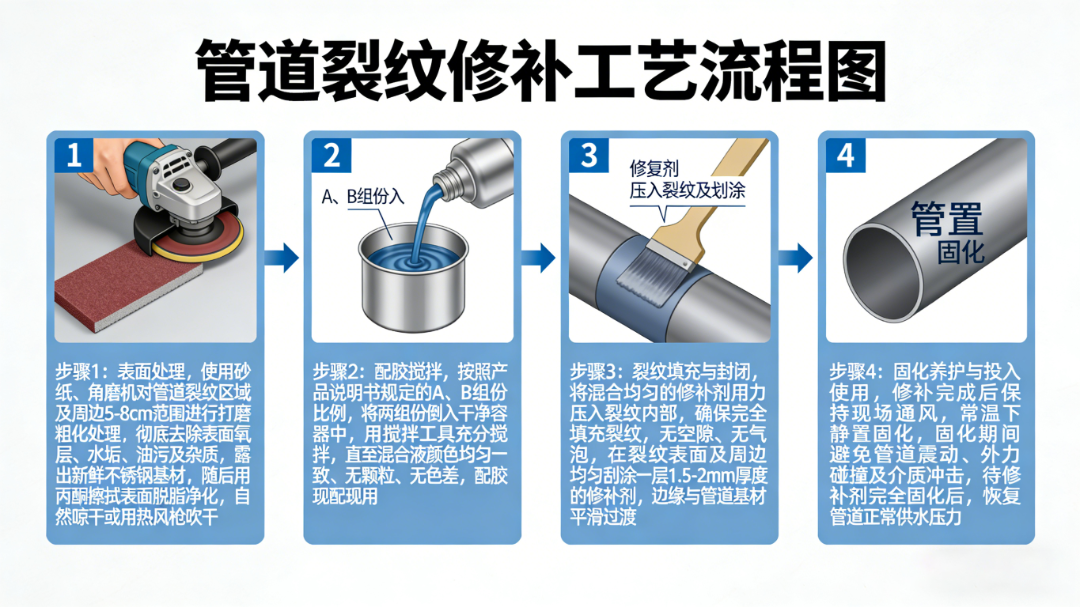 环氧树脂金属修补剂管道维修案例 (1).png